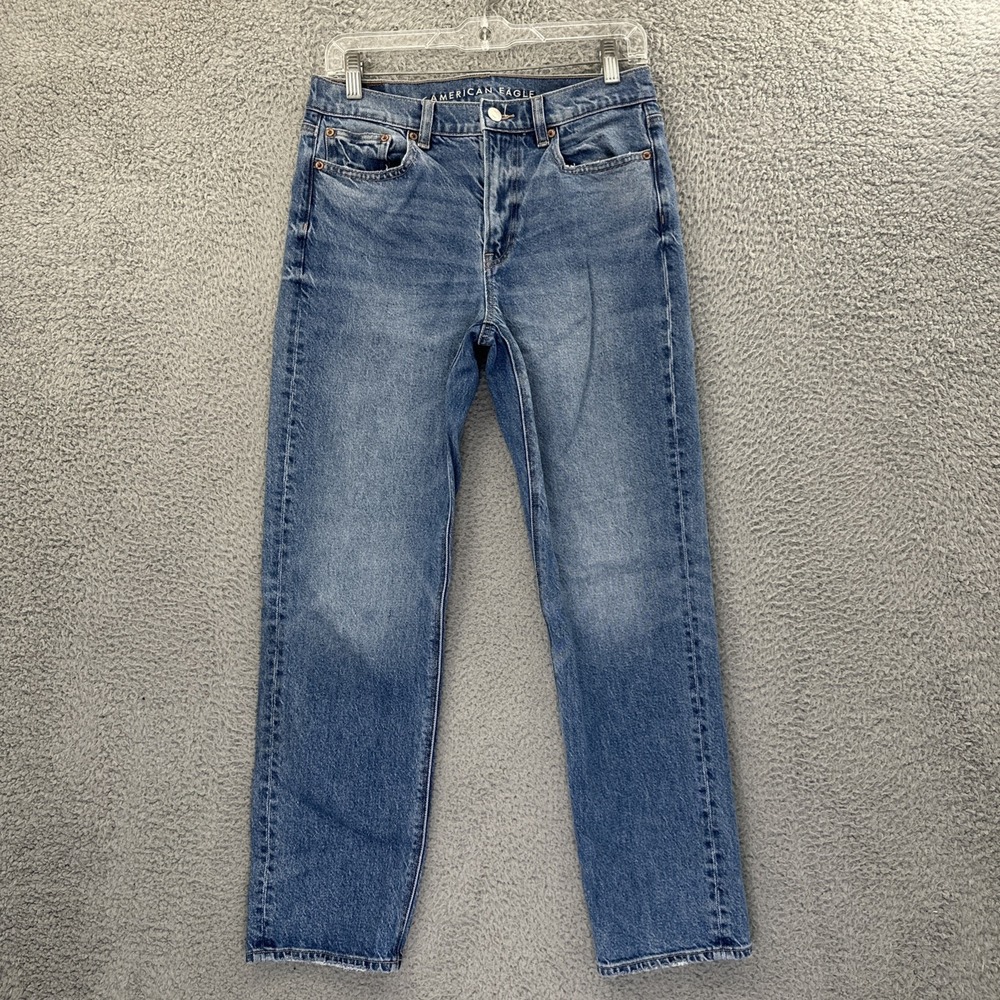 American Eagle Super High Rise Ankle‎ Straight Jeans Stretch Boho Women's 4 x 27